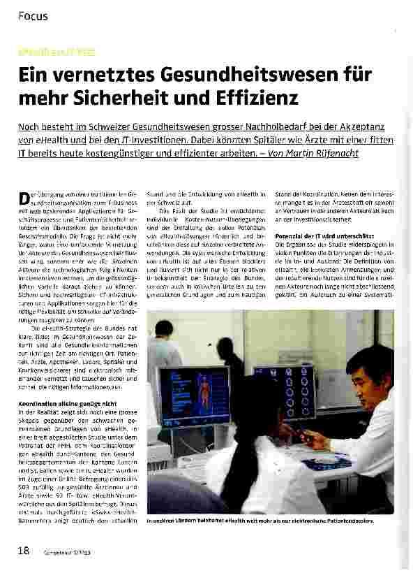Vorschauseite 1: Ein vernetztes Gesundheitswesen für mehr Sicherheit und Effizienz