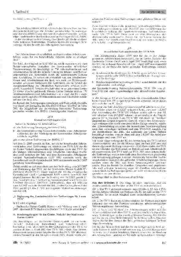 Vorschauseite 2: Anwendung eines Spartentarifvertrages Nahverkehrsbetriebe