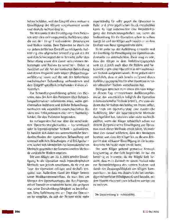 Vorschauseite 2: Aufklärung über die Risiken einer minimalinvasiven Operationsmethode