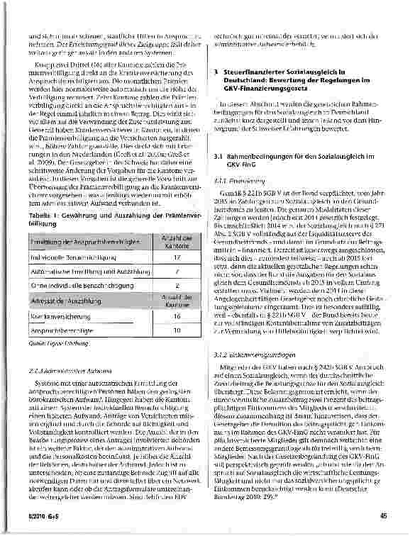 Vorschauseite 5: Der Sozialausgleich zur Flankierung von Zusatzbeiträgen im Licht von Erfahrungen aus der Schweiz