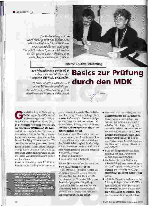 Vorschauseite 1: Basics zu Prüfung durch den MDK