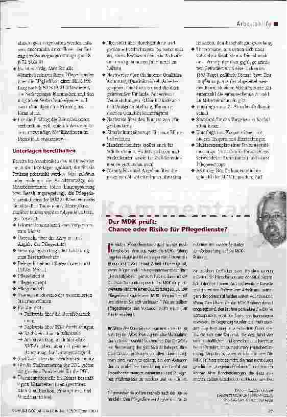 Vorschauseite 2: Basics zu Prüfung durch den MDK