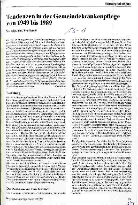Vorschauseite 1: Tendenzen in der Gemeindekrankenpflege von 1949 bis 1989