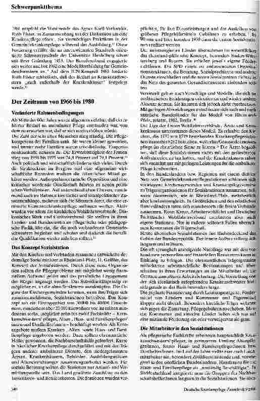 Vorschauseite 2: Tendenzen in der Gemeindekrankenpflege von 1949 bis 1989