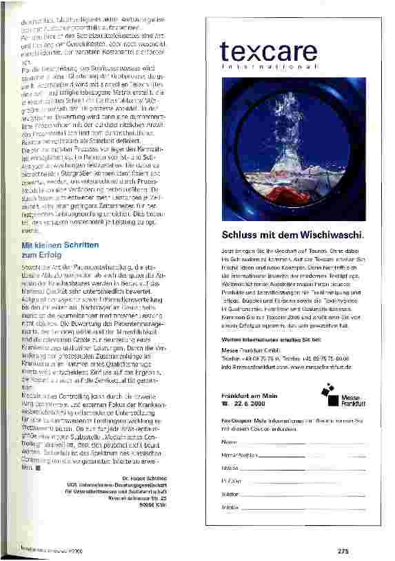 Vorschauseite 6: Ein integratives Steuerungsinstrument Das Management braucht Informationen auch über medizinische Prozesse