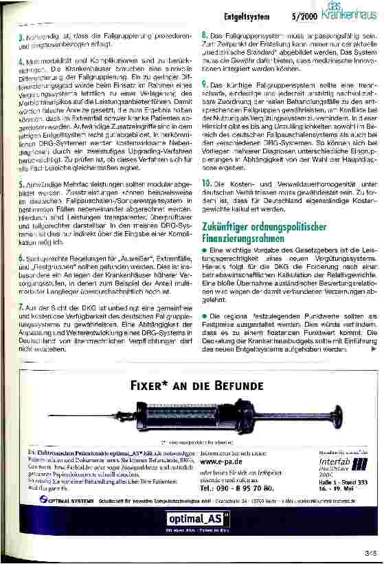 Vorschauseite 3: Entgeltsystem: Welchen Weg schlagen Deutschlands Krankenhäuser ein?