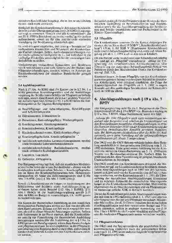 Vorschauseite 4: DKG veröffentlicht Hinweise und Empfehlungen zu den Budgetund Pflegesatzverhandlungen 1991 in den neuen Bundesländern