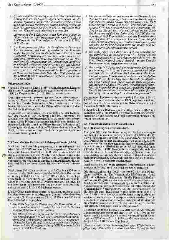 Vorschauseite 5: DKG veröffentlicht Hinweise und Empfehlungen zu den Budgetund Pflegesatzverhandlungen 1991 in den neuen Bundesländern