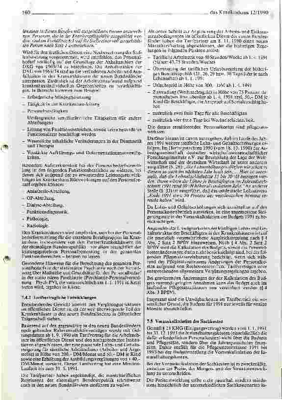 Vorschauseite 6: DKG veröffentlicht Hinweise und Empfehlungen zu den Budgetund Pflegesatzverhandlungen 1991 in den neuen Bundesländern