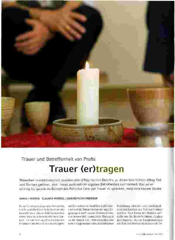 Vorschauseite 1: Trauer und Betroffenheit von Profis Trauer (er)tragen
