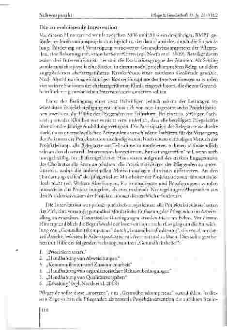Vorschauseite 3: Problemlösung oder Problemverschiebung? Nichtintendierte Effekte eines Gesund-heitsförderungsprojektes für Pflegende in der Klinik.