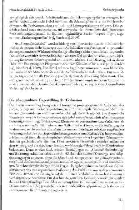 Vorschauseite 4: Problemlösung oder Problemverschiebung? Nichtintendierte Effekte eines Gesund-heitsförderungsprojektes für Pflegende in der Klinik.