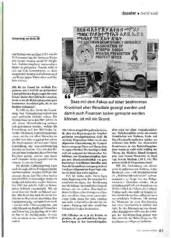 Vorschauseite 2: Gesundheitssysteme und Aidsprogramme im Widerspruch?