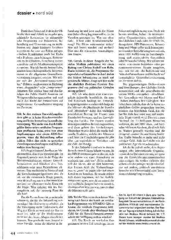 Vorschauseite 3: Gesundheitssysteme und Aidsprogramme im Widerspruch?