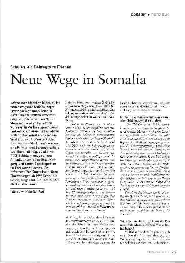 Vorschauseite 1: Neue Wege in Somalia