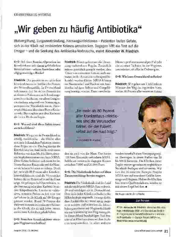 Vorschauseite 1: „Wir geben zu häufig Antibiotika