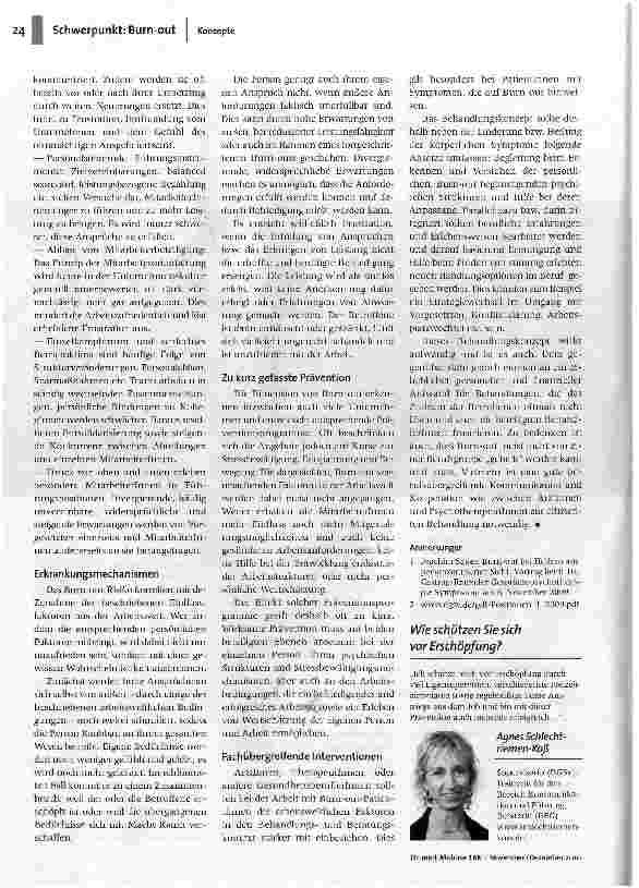Vorschauseite 3: Mensch ± Arbeit = Burn-out