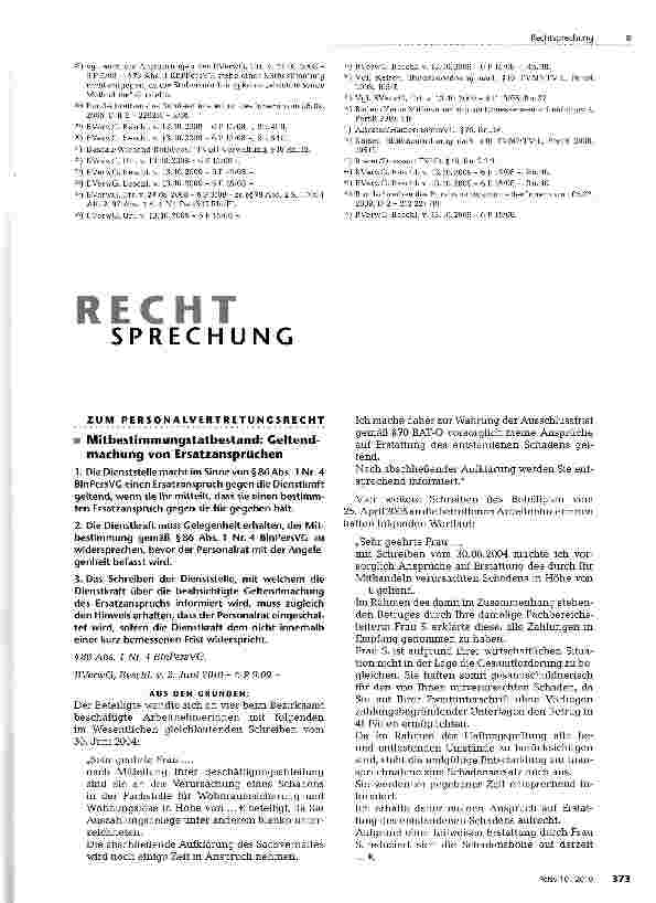 Vorschauseite 1: Mitbestimmungstatbestand: Geltend machung von Ersatzansprüchen
