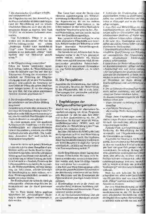Vorschauseite 4: Weiterbildung in der Pflege Zur Situation in der Krankenpflege-Weiterbildung in der BRD