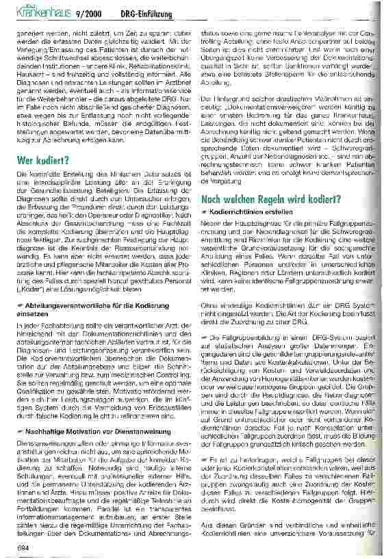 Vorschauseite 6: Sicher in die DRGs Die notwendige Vorbereitung im Krankenhaus