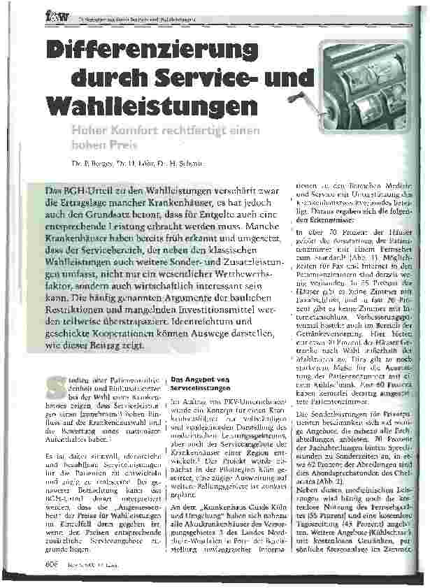Vorschauseite 1: Differenzierung durch Serviceund Wahlleistungen Hoher Komfort rechtfertigt einen hohen Preis