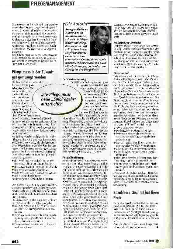 Vorschauseite 2: Die Überleitungspflege wird an Bedeutung gewinnen