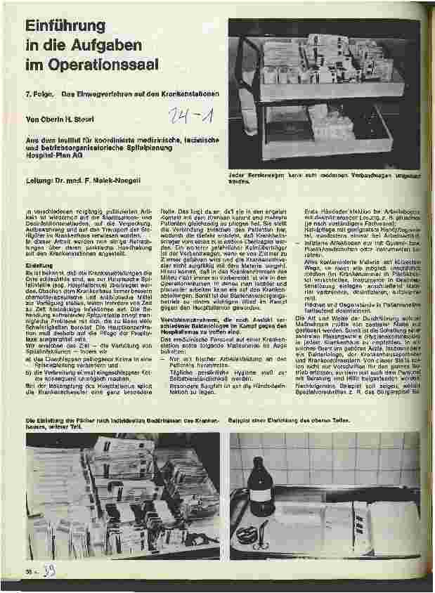 Vorschauseite 1: Einführung in die Aufgaben im Operationssaal 7. Folge: Das Einwegverfahren auf den Krankenstationen