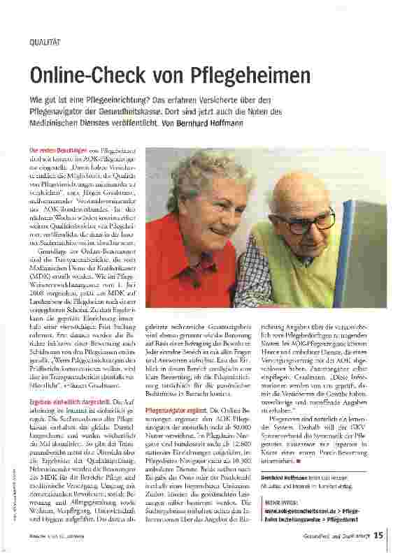 Vorschauseite 1: Online-Check von Pflegeheimen