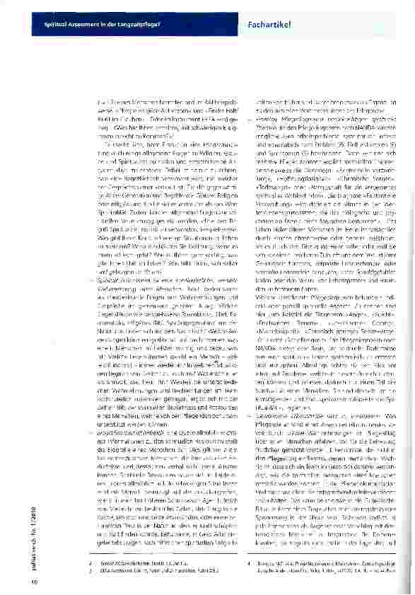 Vorschauseite 2: Spiritual Assessment in der Langzeitpflege?