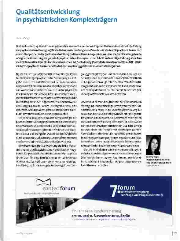 Vorschauseite 1: Qualitätsentwicklung in psychiatrischen Komplexträgern
