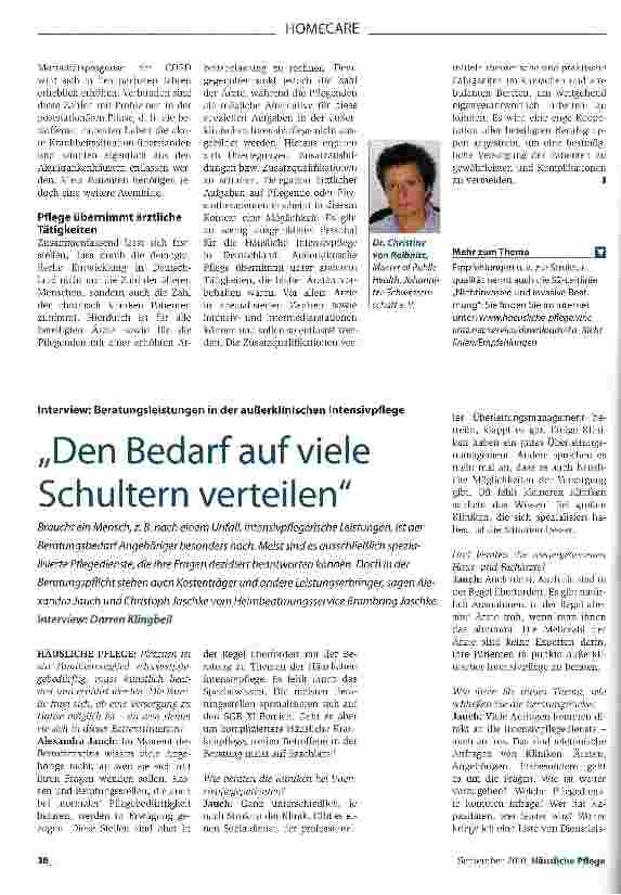 Vorschauseite 1: Homecare Den Bedarf auf viele Schultern verteilen
