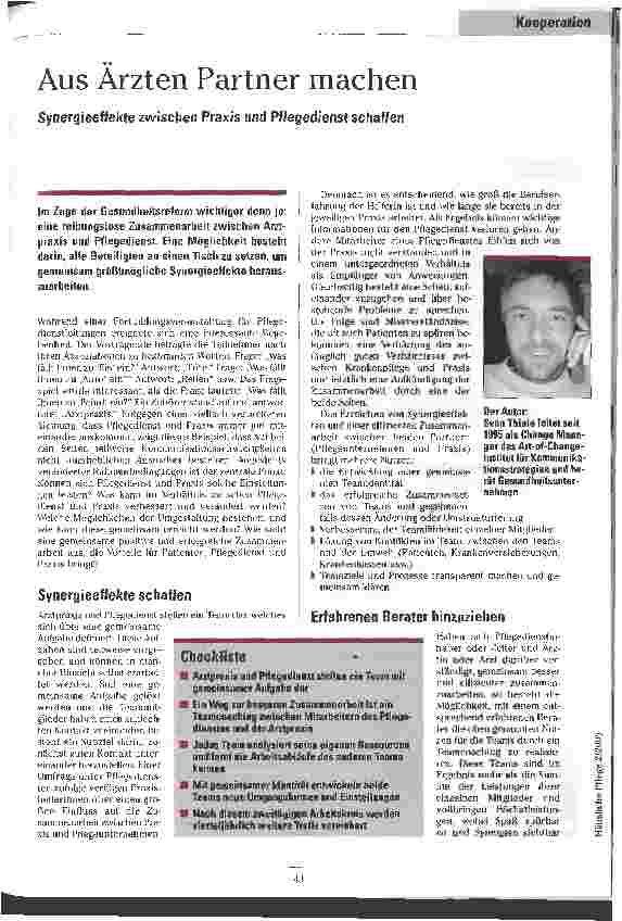 Vorschauseite 1: Aus Ärzten Partner machen Synergieeffekte zwischen Praxis und Pflegedienst schaffen