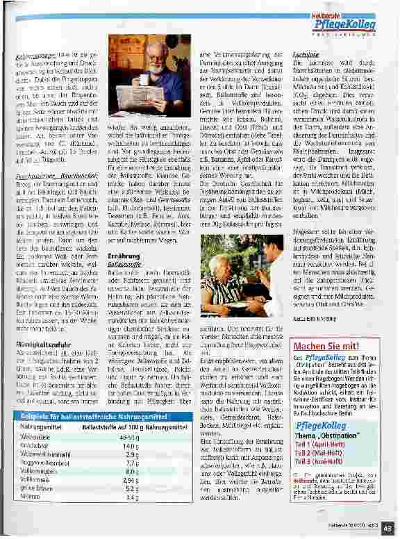 Vorschauseite 2: Obstipation Teil 2: Prophylaxe der Verstopfung