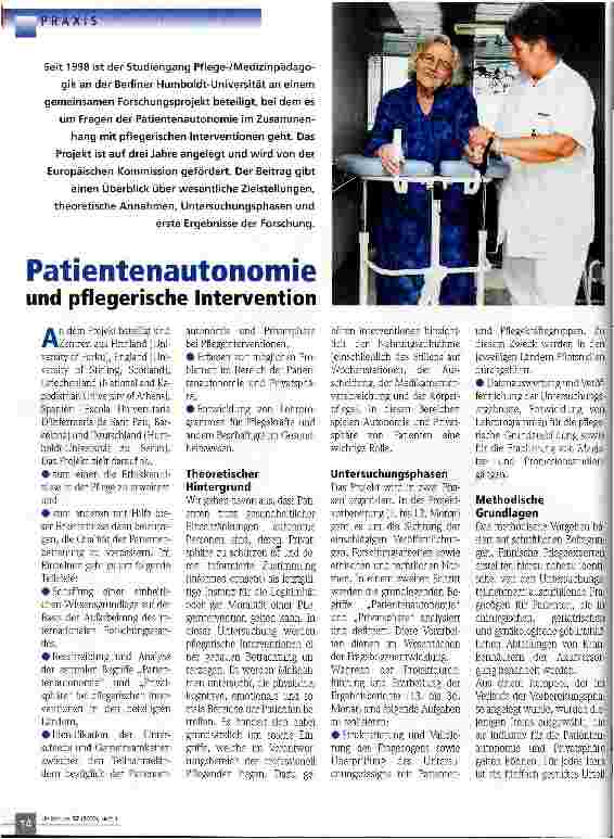 Vorschauseite 1: Patientenautonomie und pflegerische Intervention