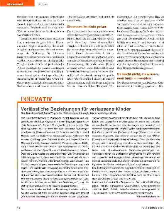 Vorschauseite 2: Ehrenamt - geschenkt, aber nicht umsonst