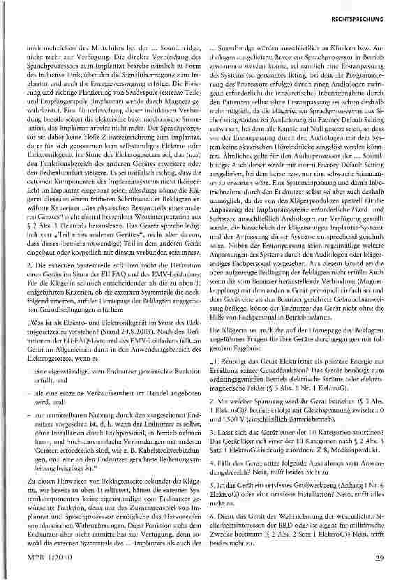 Vorschauseite 2: Die Verpflichtung zur Registrierung externer Systemteile eines implantierten Medizinprodukts nach dem Elektrogesetz