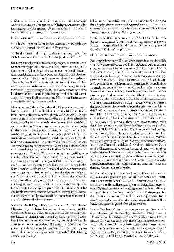 Vorschauseite 3: Die Verpflichtung zur Registrierung externer Systemteile eines implantierten Medizinprodukts nach dem Elektrogesetz