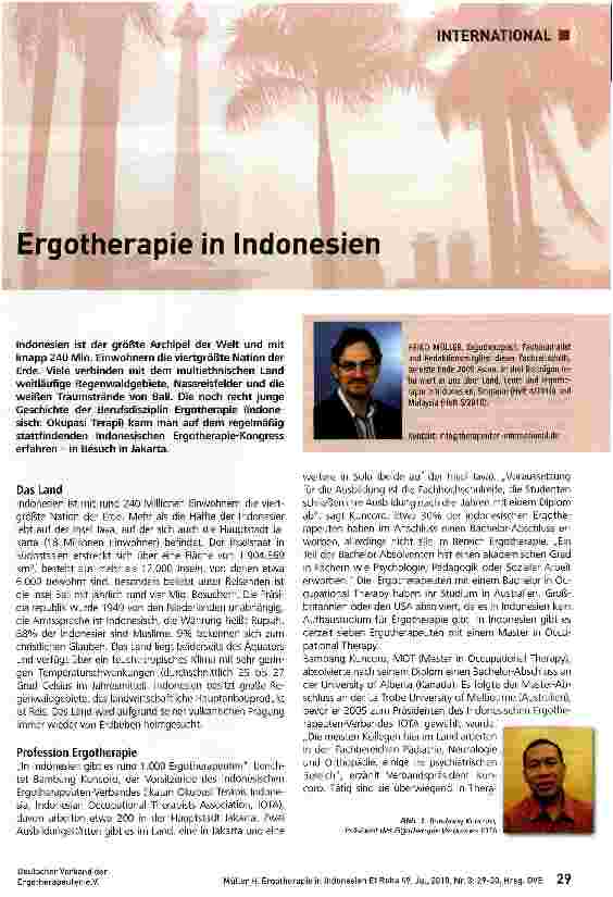 Vorschauseite 1: Ergotherapie in Indonesien