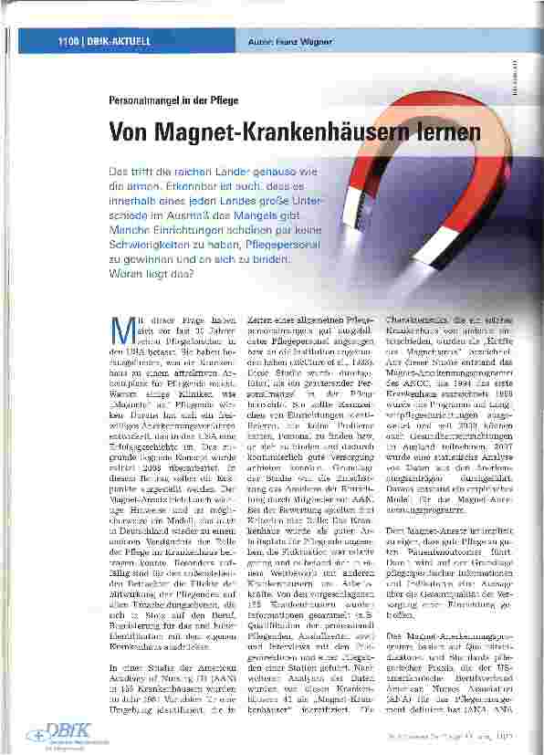 Vorschauseite 1: Von Magnet-Krankenhäusern lernen