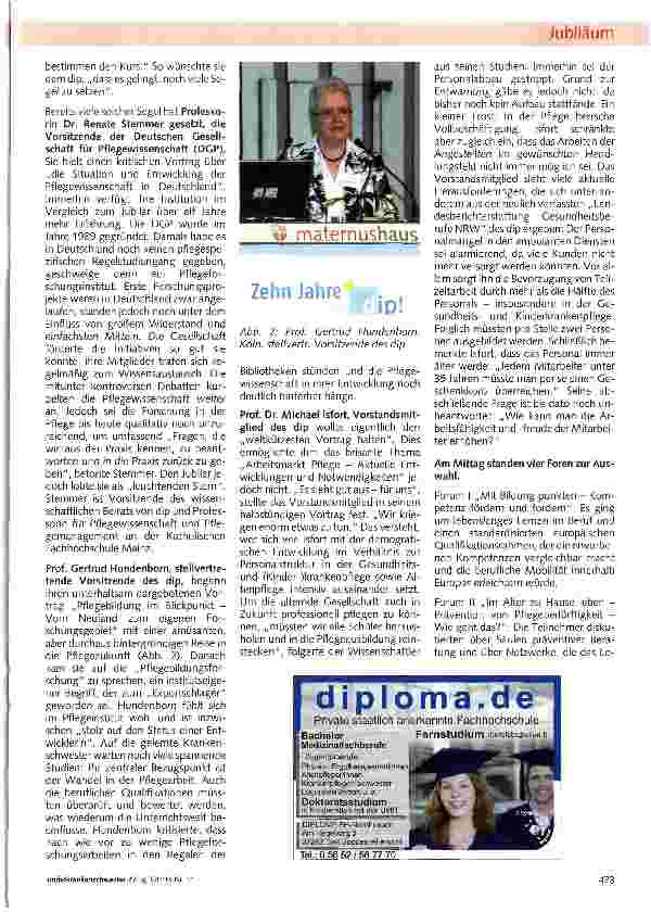 Vorschauseite 2: Zehn Jahre dip! Gut für die Pflege