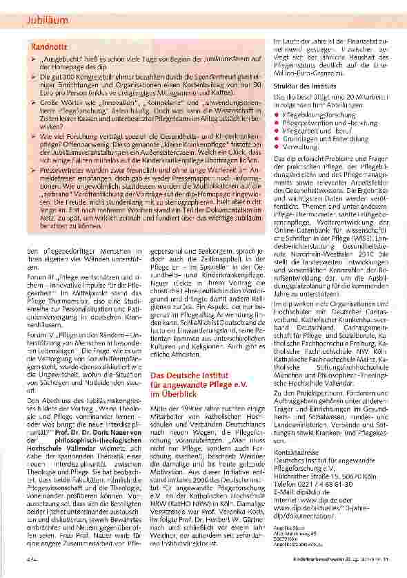 Vorschauseite 3: Zehn Jahre dip! Gut für die Pflege
