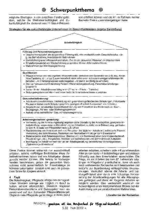 Vorschauseite 4: „Die Zukunft der Pflege sieht alt aus! Erkenntnisse einer Bachelor-Thesis unter dem Titel „Nutzung der Potenziale älterer Arbeitnehmerinnen in Pflegeberufen