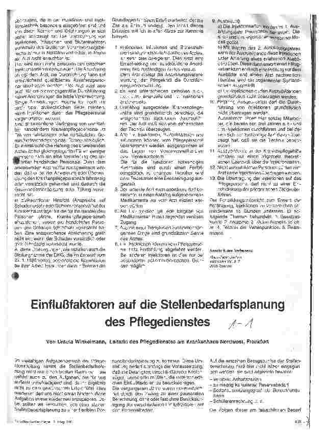 Vorschauseite 2: Injektionen durch Krankenpflegekräfte Modellentwurf zu einem vieldiskutierten Thema