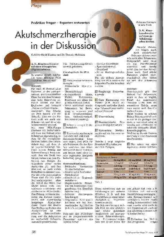 Vorschauseite 1: Akutschmerztherapie in der Diskussion Praktiker fragen - Experten antworten