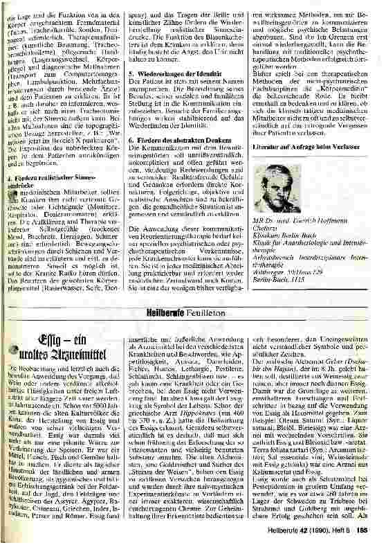 Vorschauseite 3: Zur Kommunikation mit bewußtseinsgestörten Patienten