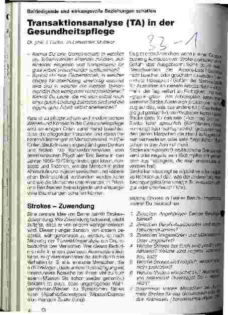 Vorschauseite 1: Transaktionsanalyse (TA) in der Gesundheitspflege
