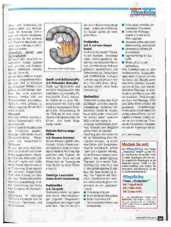 Vorschauseite 2: Obstipation Teil 3: Grundsätze der Therapie