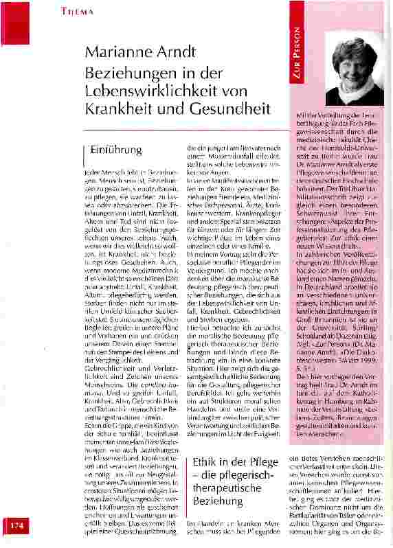 Vorschauseite 1: Beziehungen in der Lebenswirklichkeit von Krankheit und Gesundheit