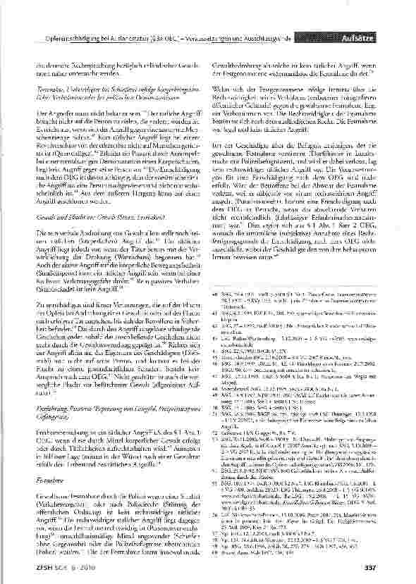 Vorschauseite 5: Opferentschädigung bei Auslandstaten (§3a OEG) -Voraussetzungen und Ausschlussgründe