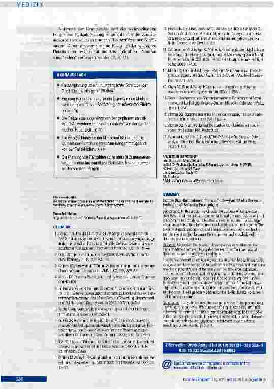Vorschauseite 5: Fallzahlplanung in klinischen Studien